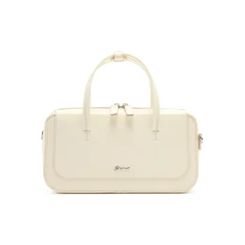 MICOCAH PU Shoulder Bag, Crossbody Bag, Handbag Women's Milk Apricot White/Vintage Black