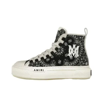 AMIRI Bandana Court High Top Skateboard Shoes Women's Black