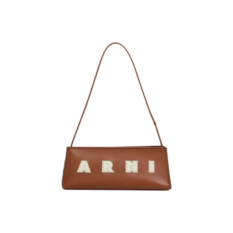 MARNI Calfskin Baguette Bag Handbag Women's Brown-0