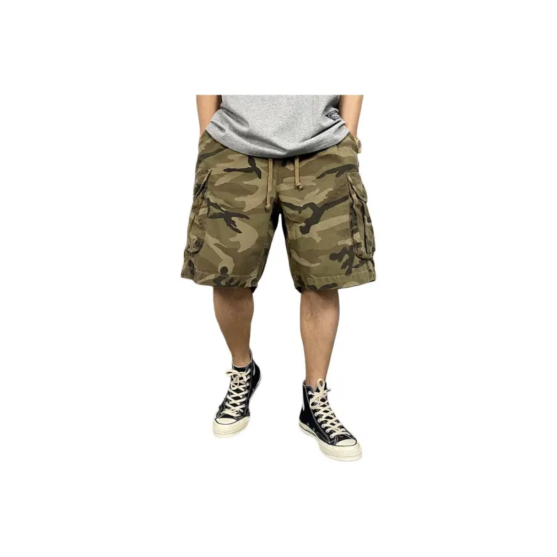 ZHANDASHUAI Summer Loose Fit Trendy Brand Luxury Streetwear Knee Length Pants Unisex Camouflage-1