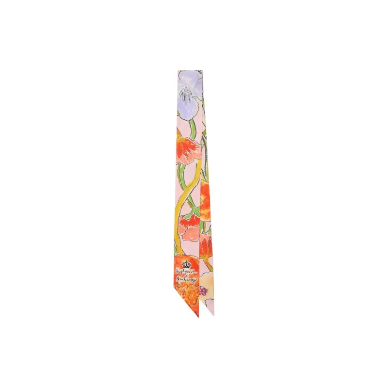 Burberry Mulberry Silk Scarves Women's Pink-0