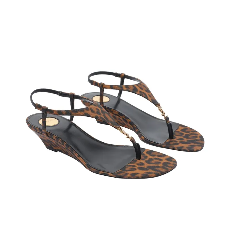 SAINT LAURENT CASSANDRA One Strap Sandals 4cm Women's Brown-4