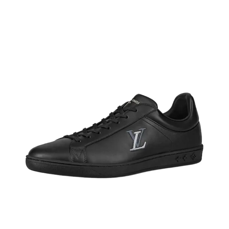 LOUIS VUITTON Luxembourg Low Top Skateboard Shoes Men's Black-0