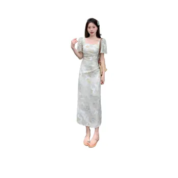 Flowers In Water Short Sleeved Dress Women's