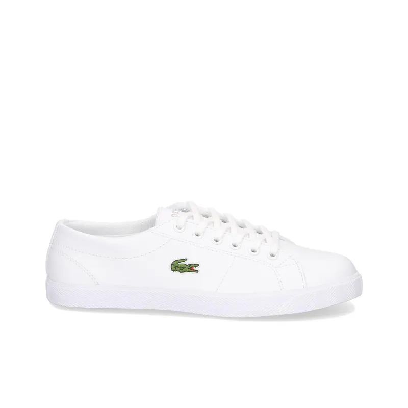 LACOSTE Anti Slip Wear Resistant Low Top Skateboard Shoes Women's White-1