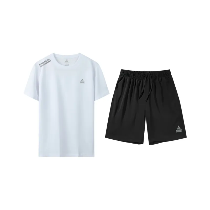 PEAK Sports Life Collection Casual Sportswear Unisex Two Piece Set White Black-0