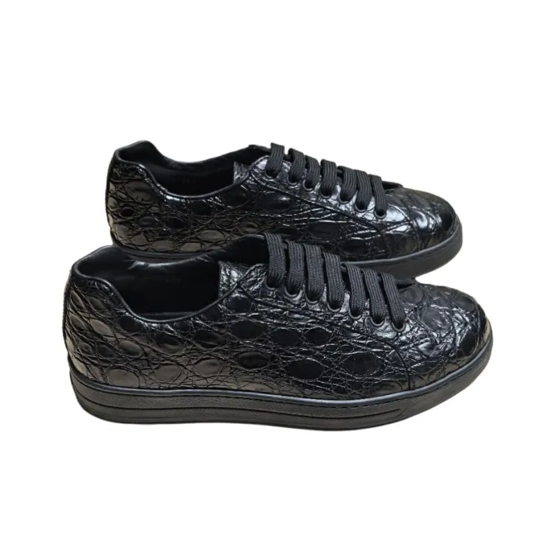 PRADA Low Top Skateboard Shoes Men's Black-2