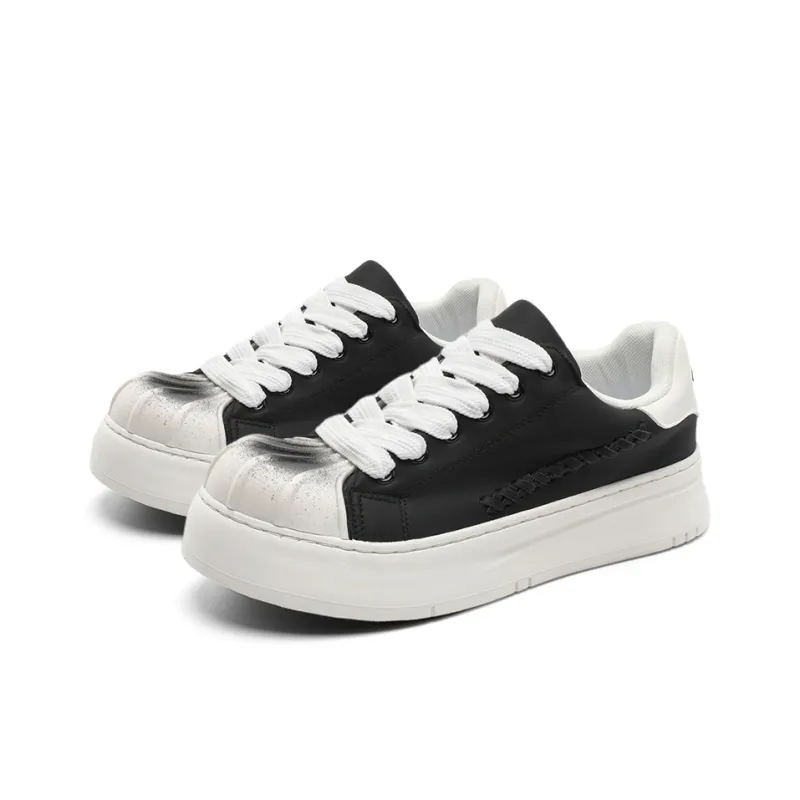 OUGLEMEN Coverage Slip Resistant, Abrasion Resistant, Height Increasing Low Top Skateboard Shoes Men's Black-3