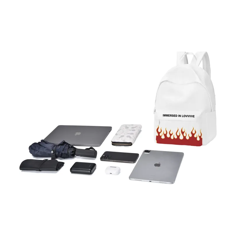 LOVVVVE Polyester Backpack Regular Unisex White-4