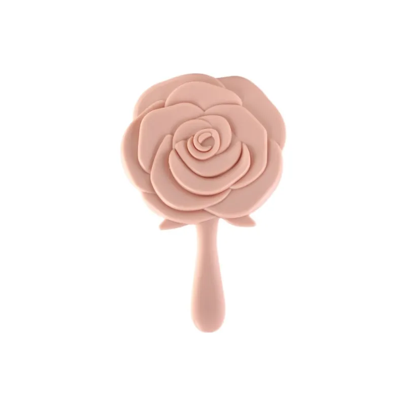 ZHENZI Cute Mini Handheld Rose Mirror Vanity Stool Portable-0