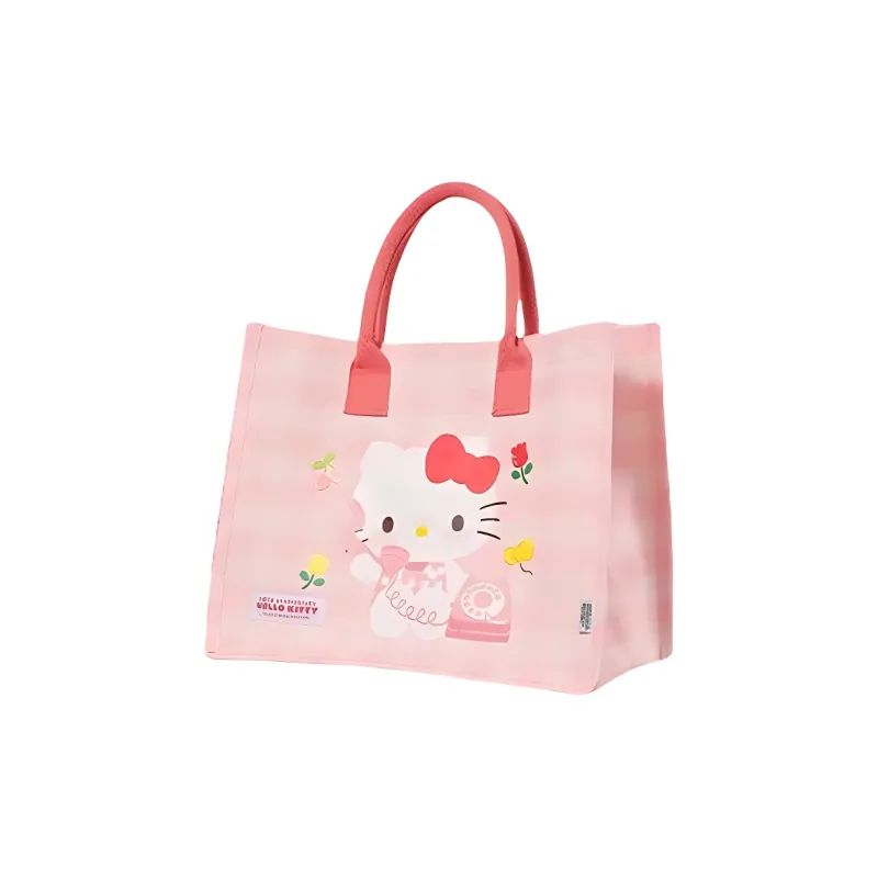 MINISO Sanrio Hello Kitty Fabric Totes Handbags Regular Women's White/Pink-4