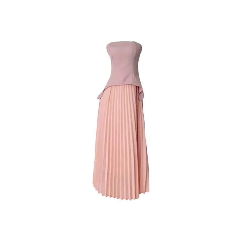 SKYA Sleeveless Dresses Women's Pink With Shoulder Strap-0