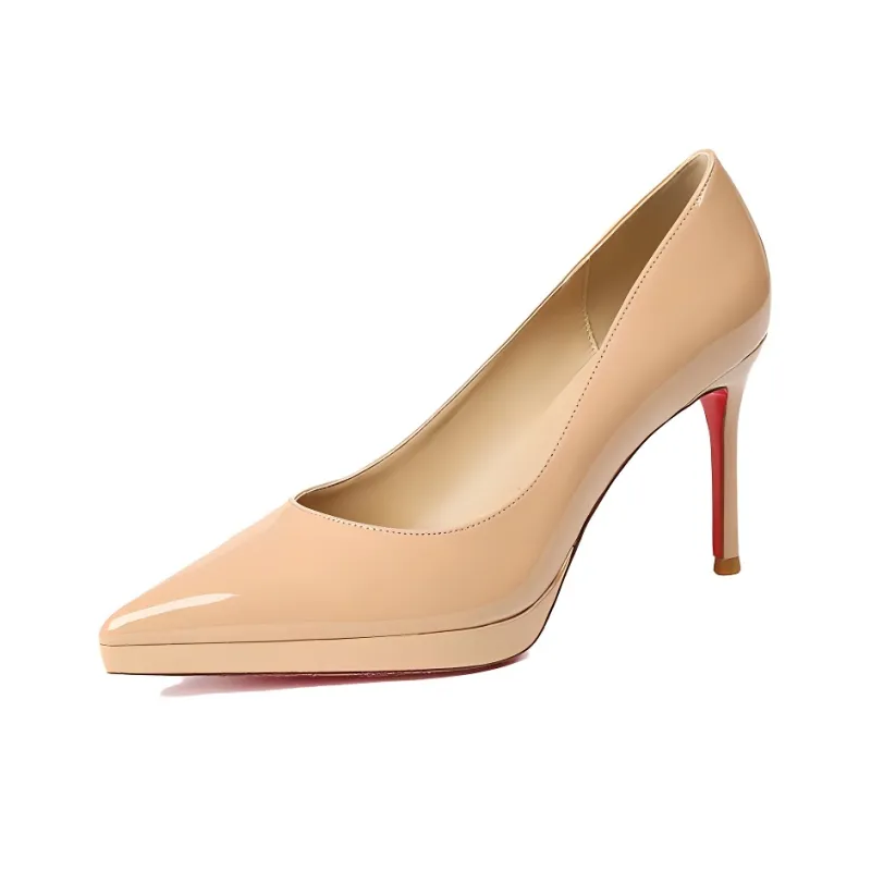 Lan Miao Slim Heel High Heels Women's Nude-0
