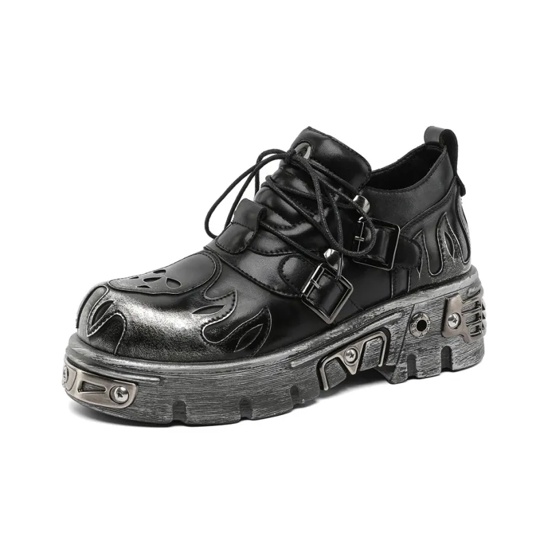 V ZERO FIVE Punk Rock Shoes Casual Shoes Men's Silver Western British Fashion-0