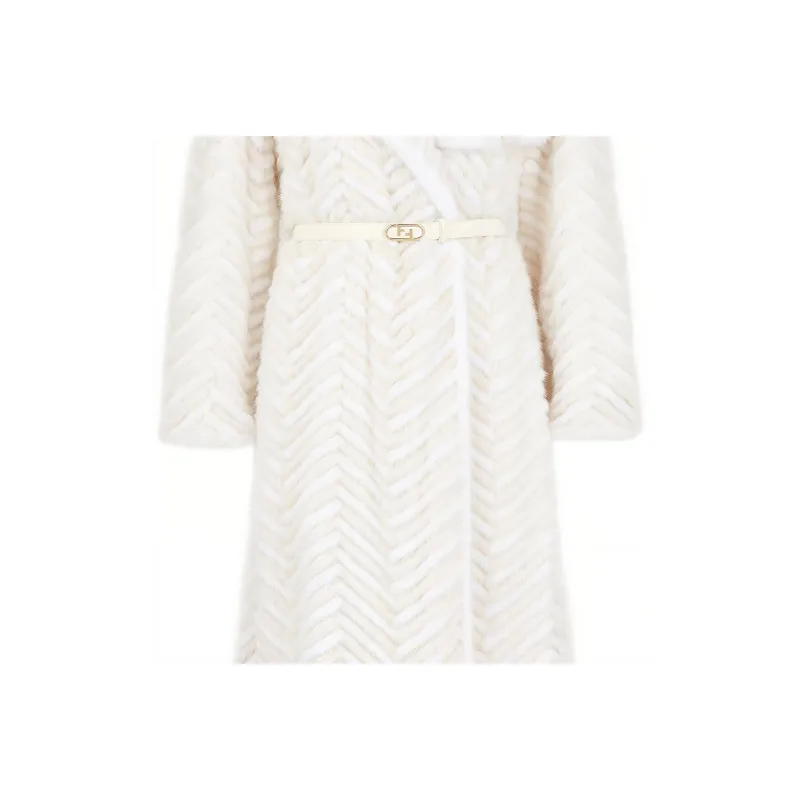 FENDI FW22 Leather Jacket Women's White-4