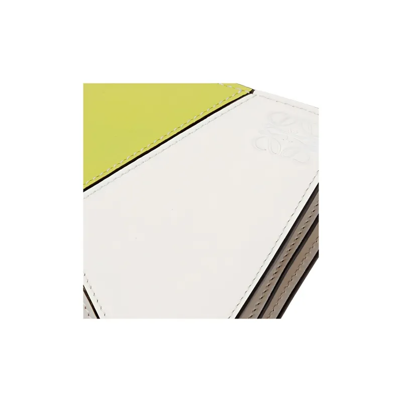 LOEWE Puzzle Calfskin Wallet Women's Lemon/Light Oat-4