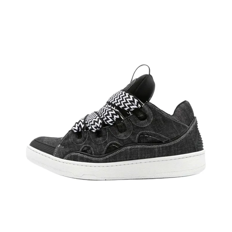 Lanvin Low Top Skateboard Shoes Men's Black-0