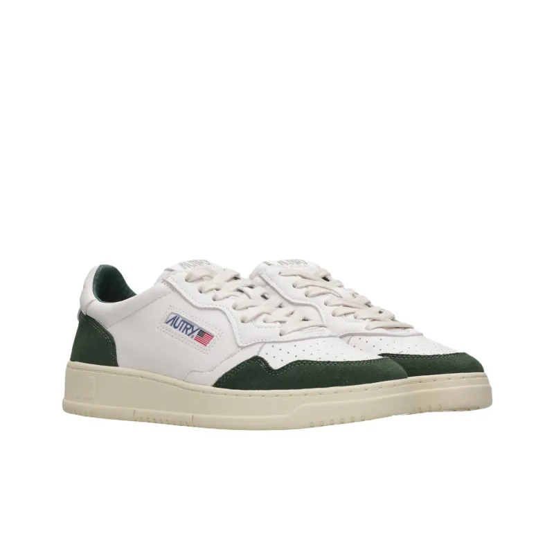 AUTRY Medalist Abrasion Resistant Low Top Skateboard Shoes Men's White Green-1