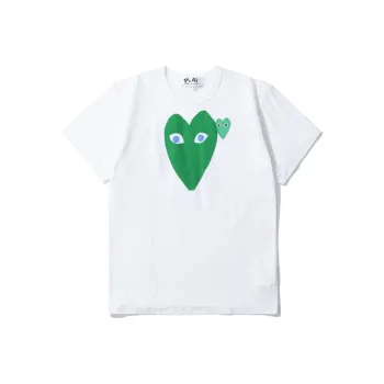 Comme Des Garcons Play Women's Blue Eyed Green Heart T shirt