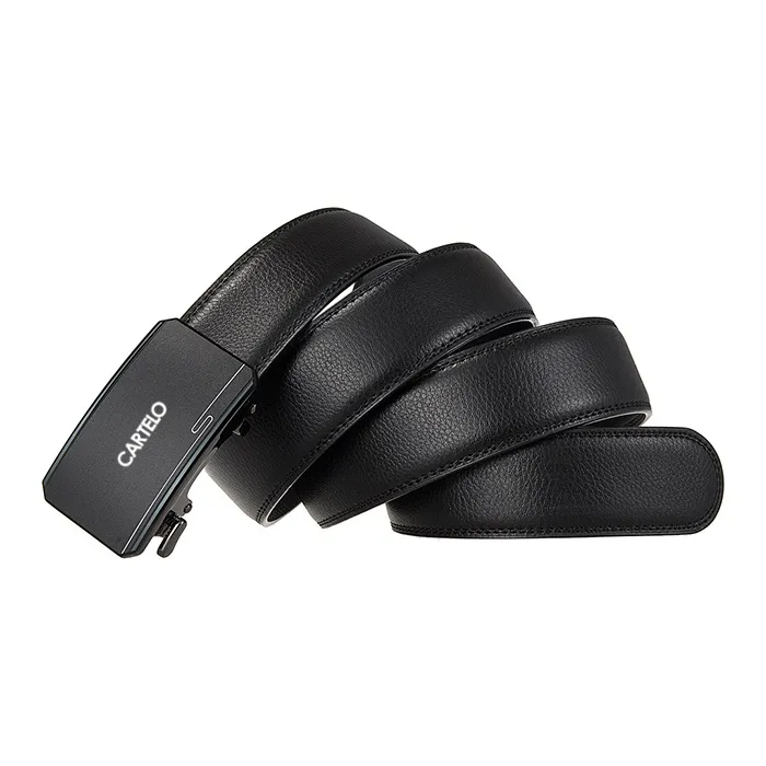 CARTELO Cow Split Leather Belts Men's Width 3.5CM-2