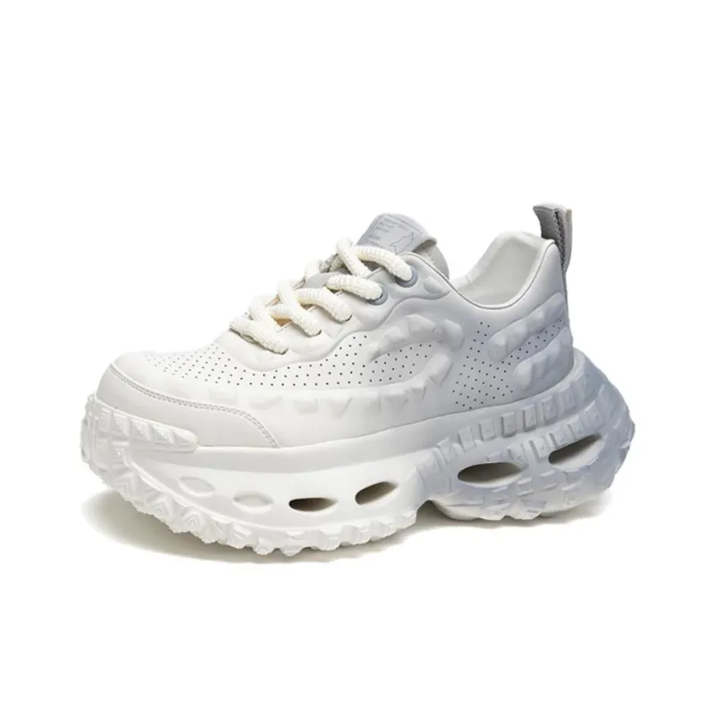 FAIRWHALE Shock Absorbing, Non Slip, Wear Resistant, Breathable And Lightweight Low Top Chunky Sneakers Unisex Lemon-11