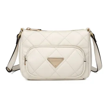MEXICAN PU Shoulder Bag, Crossbody Bag Women's Ecru/Pink/Black