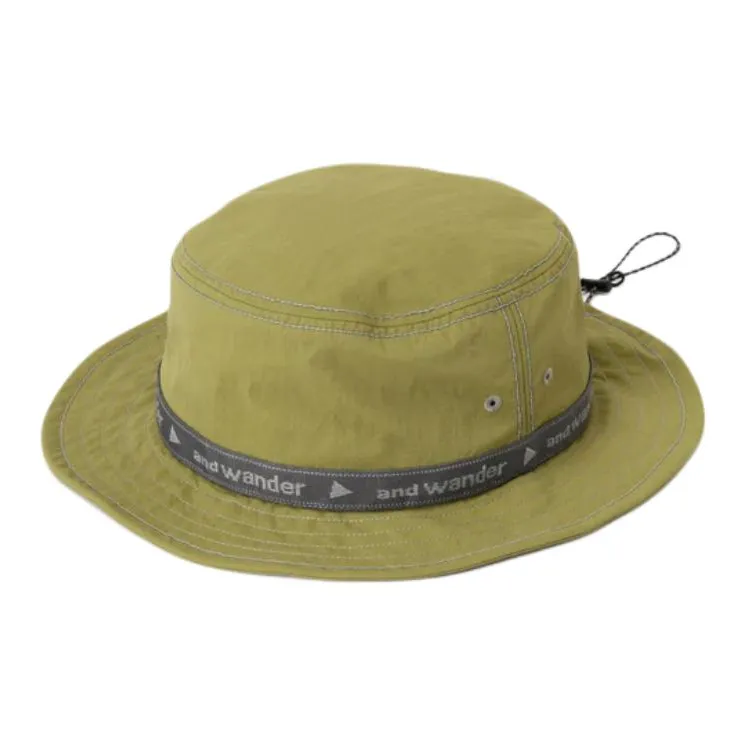 And Wander Nylon Bucket Hats Unisex Green-4