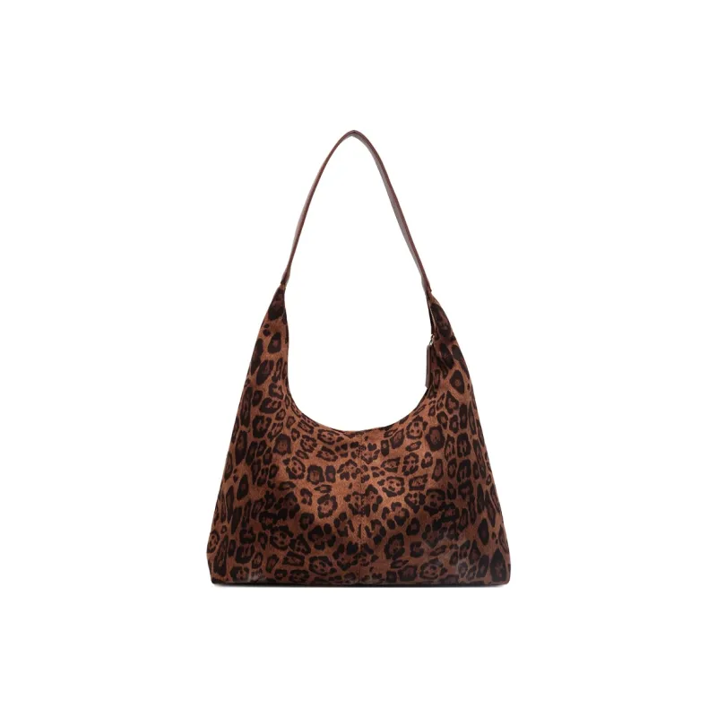 Meow In The Grass Suede Shoulder Bag Women's Black/Coffee/Brown-12