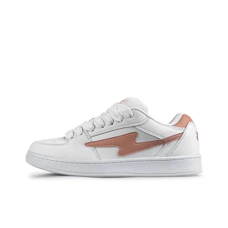 LuzaoT SUPER DRAG Low Top Skateboard Shoes Women's White Brick Red-0