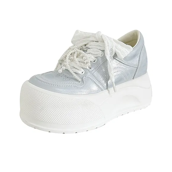 POOQ Height Increasing Low Top Casual Shoes Women's-7
