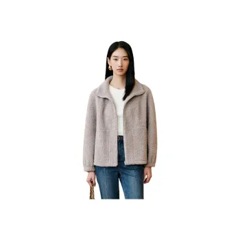 INSUN Cropped Coats Women's Light Khaki