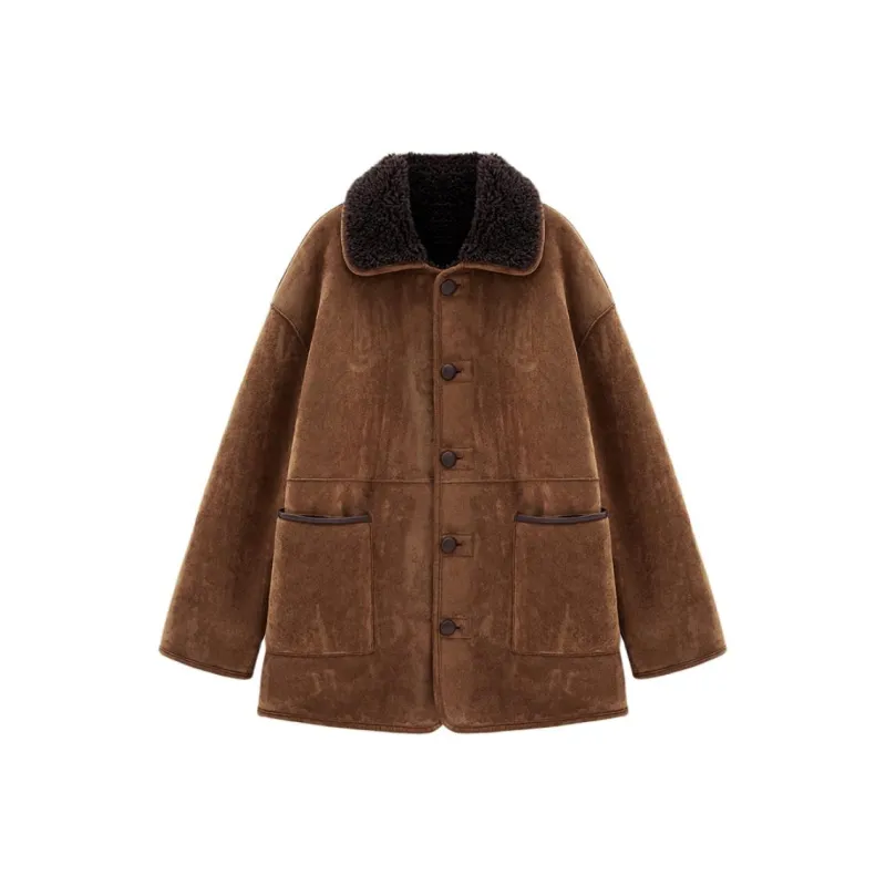 INSUN Cropped Coats Women's Camel-0