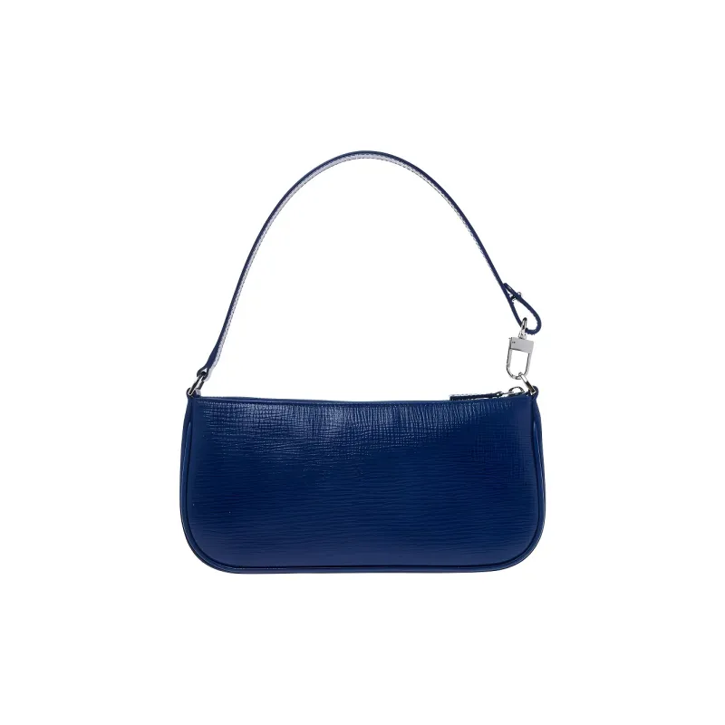 By Far Rachel Cow Leather Shoulder Bag, Baguette Bag, Handbag, Shoulder Bag Women's Dark Blue-1