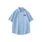 [Stain-Resistant Shirt]Sky Blue (Gradient Text Chest Logo)