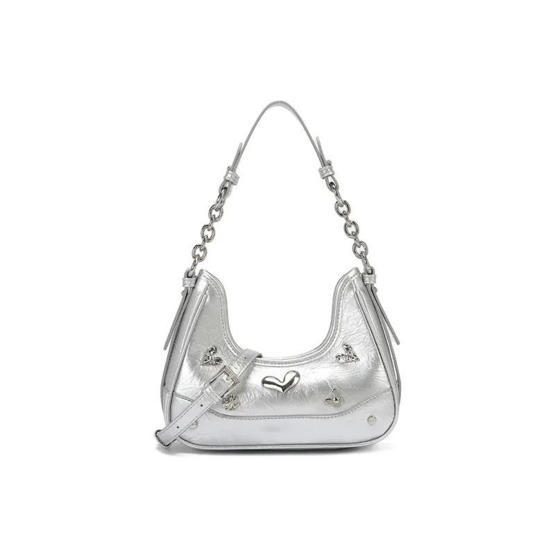 BOBDOG PU Crossbody Bag, Shoulder Bag Trumpets Women's Silver-1