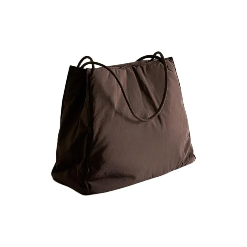 ZARA Polyamide Tote Bag, Shopping Bag, Shoulder Bag Women's Brown-2
