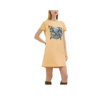 HERMES SS25 Short Sleeved Dress Women's Yellow