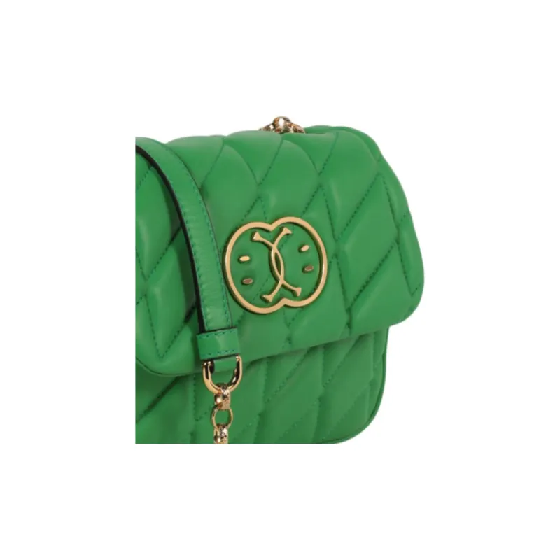 MOSCHINO Sheepskin Leather Portable Crossbody Bag Shoulder Bag Women's Green-3
