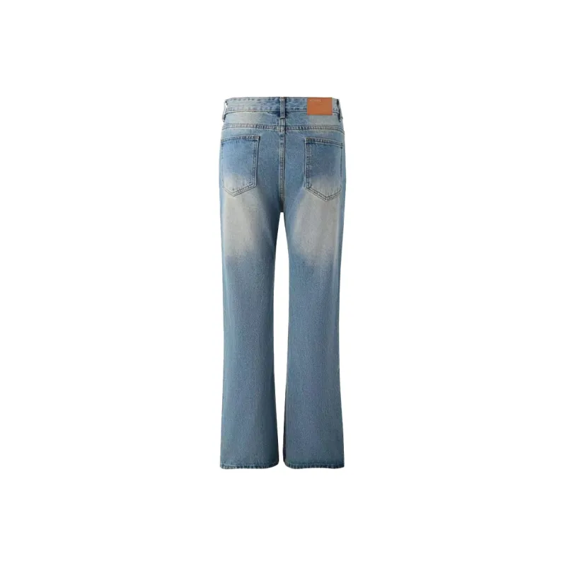 YICHEN Jeans Unisex Ice Blue[Summer Thin]Heavyweight Water Ripple-1
