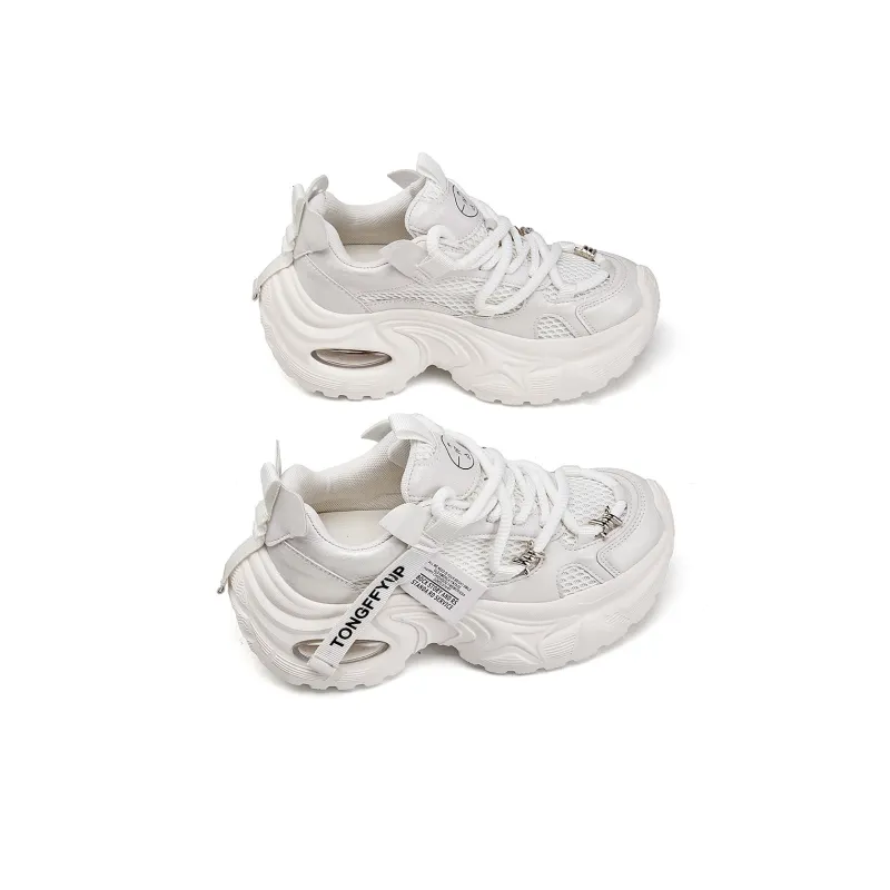 La Chapelle Cushioning, Slip Resistant, And Breathable Low Top Chunky Sneakers Women's Ecru-3