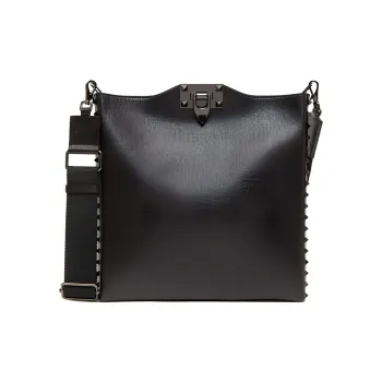 Valentino ROCKSTUD Cow Leather Crossbody Bag Unisex Black