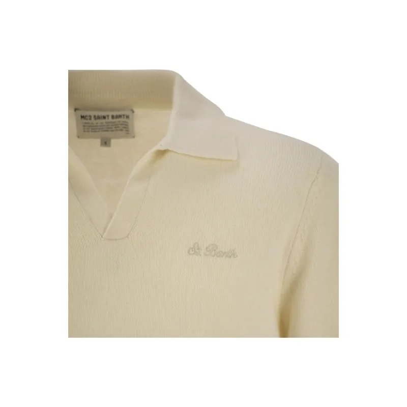 MC2 Saint Barth Convent Long Sleeved Knitted Polo Shirt-3