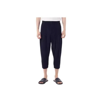 Homme Plissé Issey Miyake Casual Pants Men's Dark Blue