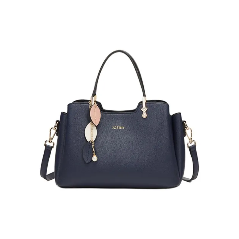 JOSINY Synthetic Leather Shoulder Bag, Crossbody Bag, Handbag Medium Size Women's Black/Navy Blue-4