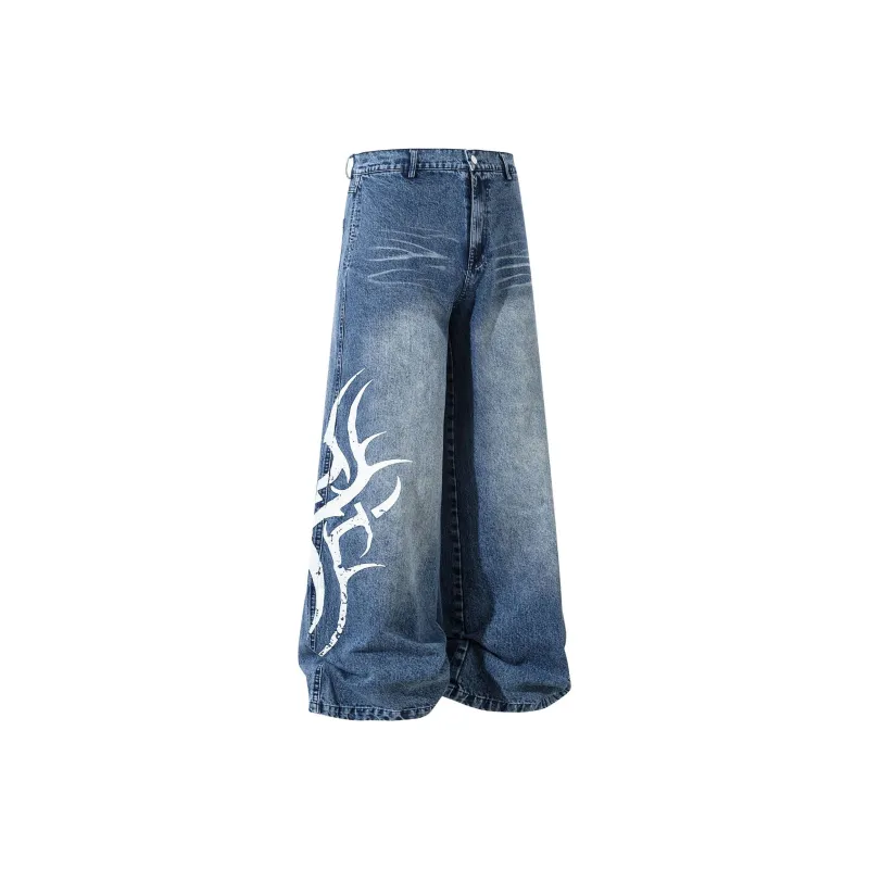 PAINT STAIN Jeans Unisex Blue[High Quality]-0