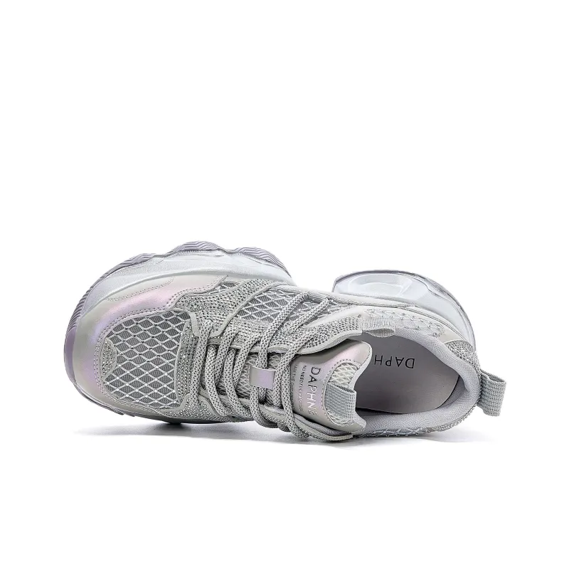 DAPHNE Slip Resistant And Breathable Low Top Chunky Sneakers Women's Dazzling Color Purple-3
