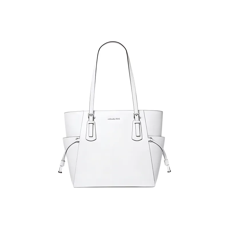 MICHAEL KORS Voyager Leather Shoulder Bag Tubas Women's White-0