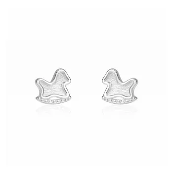NRO S999 Fine Silver Stud Earrings Women's
