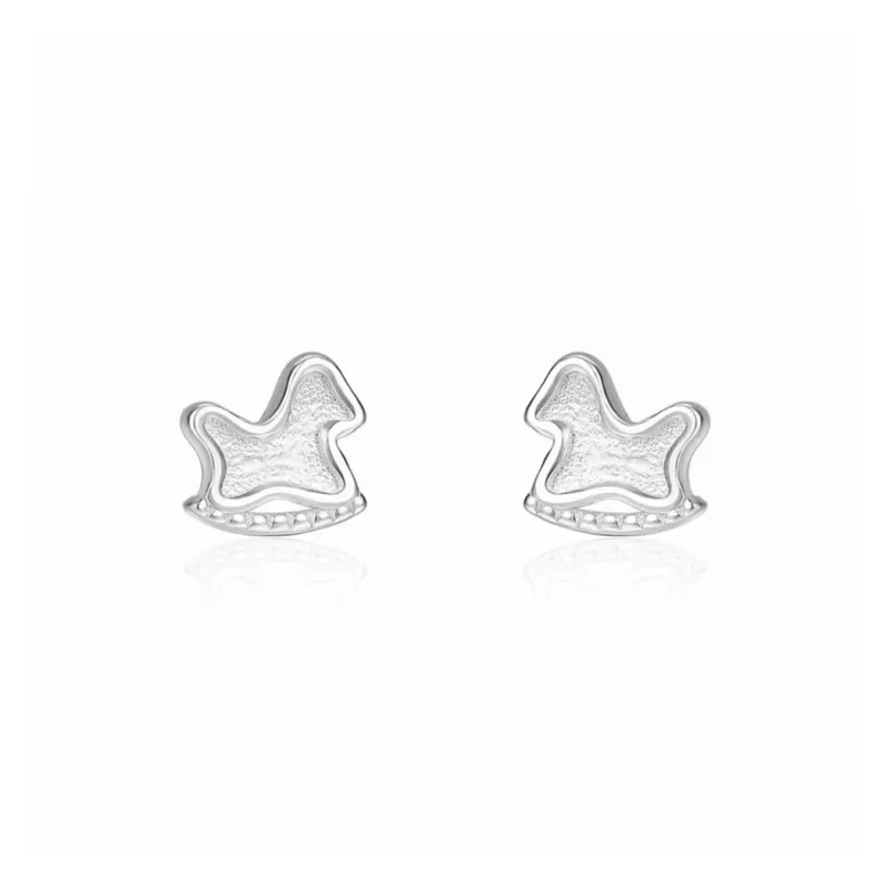 NRO S999 Fine Silver Stud Earrings Women's-0