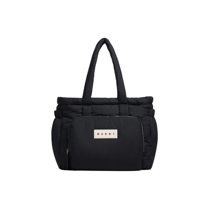 MARNI Polyester Tote Bag, Shopping Bag, Handbag, Shoulder Bag Men's Black-0